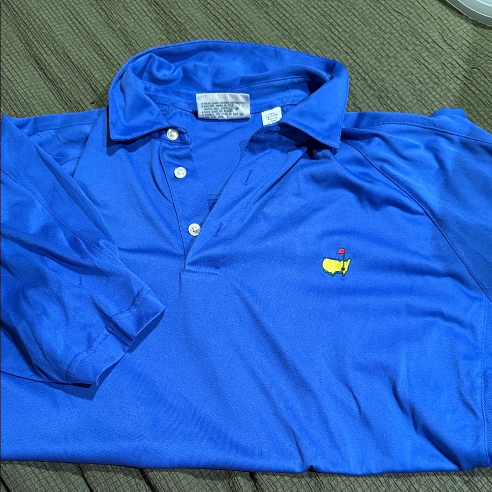 Blue Masters Golf Polo Shirt with Embroidered Logo